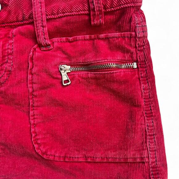 Miss Sixty Red Mini Skirt Y2K Low Rise Stretch Corduroy Micro Skirt 2000s - Picture 3 of 6